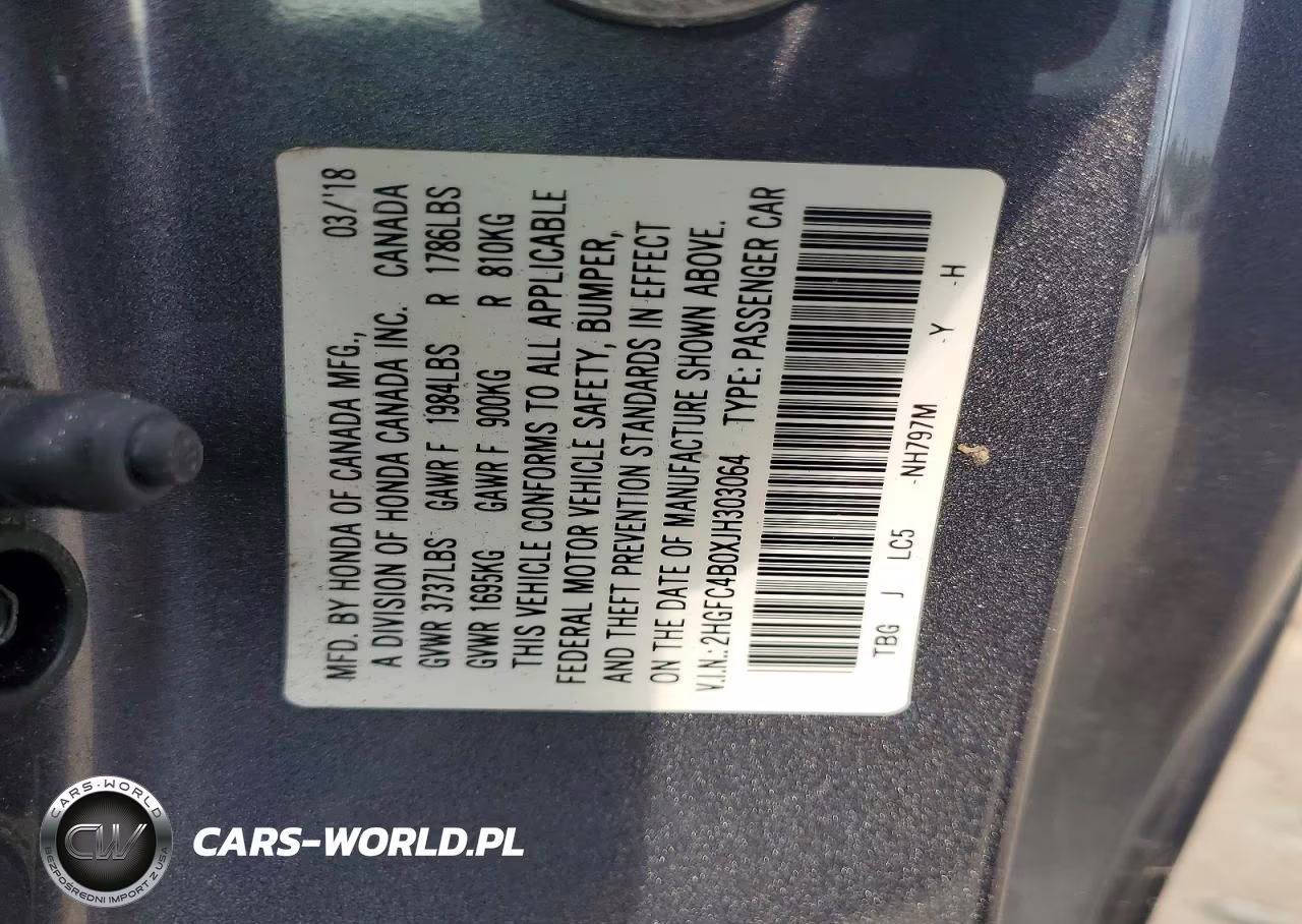 2018 Honda Civic Lx VIN:2HGFC4B0XJH303064 - 12