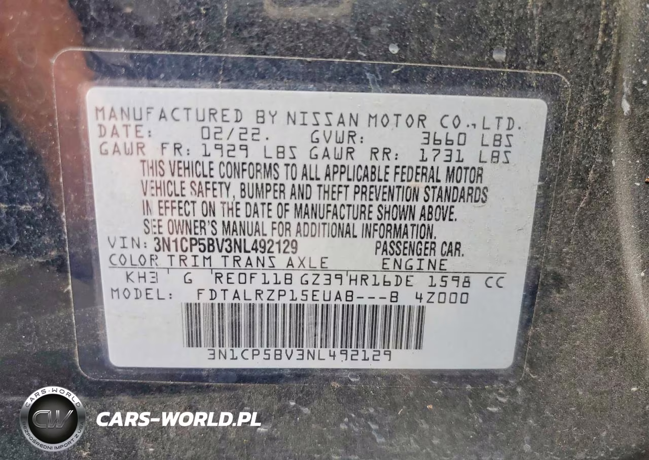 2022 Nissan Kicks S VIN:3N1CP5BV3NL492129 - 12