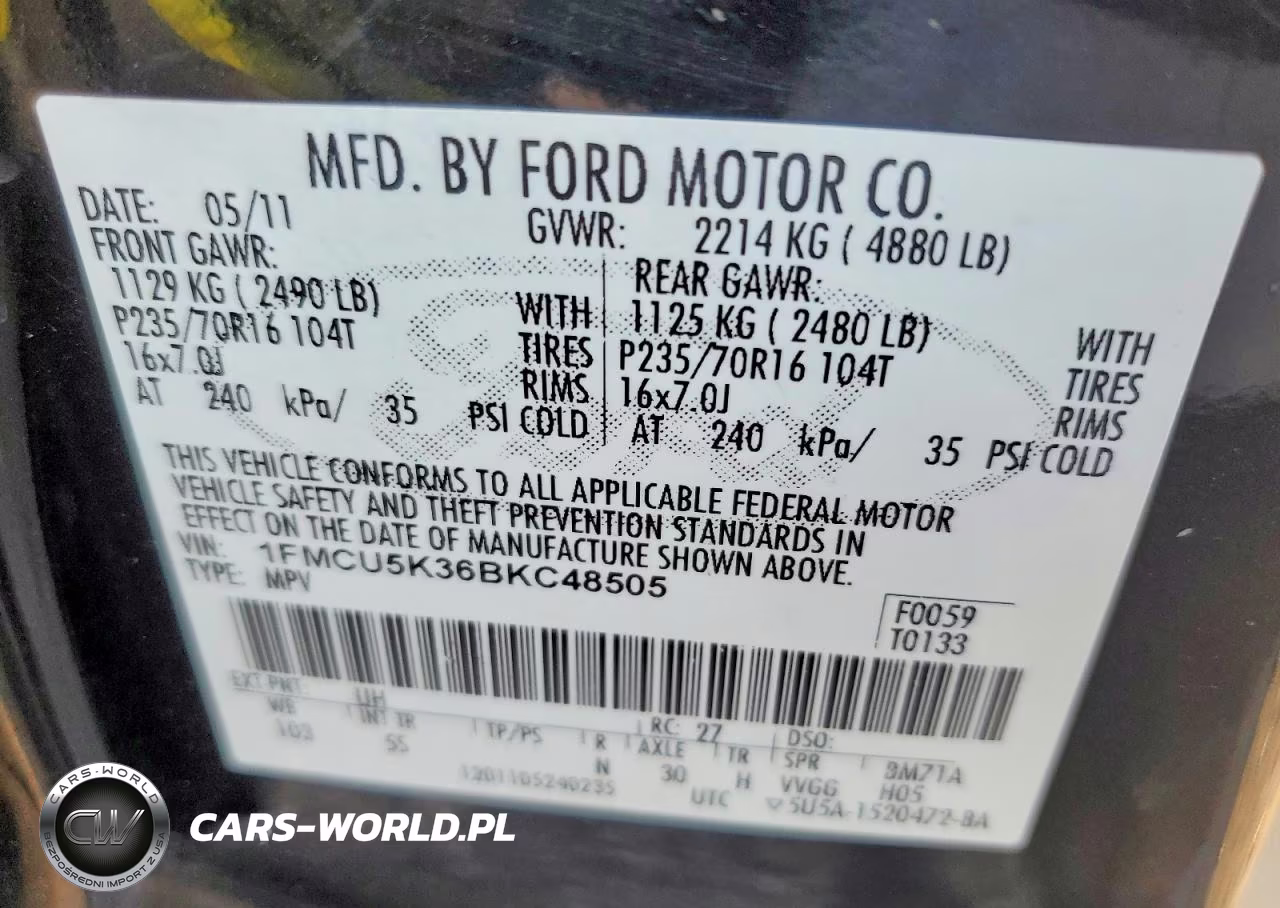 2011 Ford Escape Hybrid VIN:1FMCU5K36BKC48505 - 12