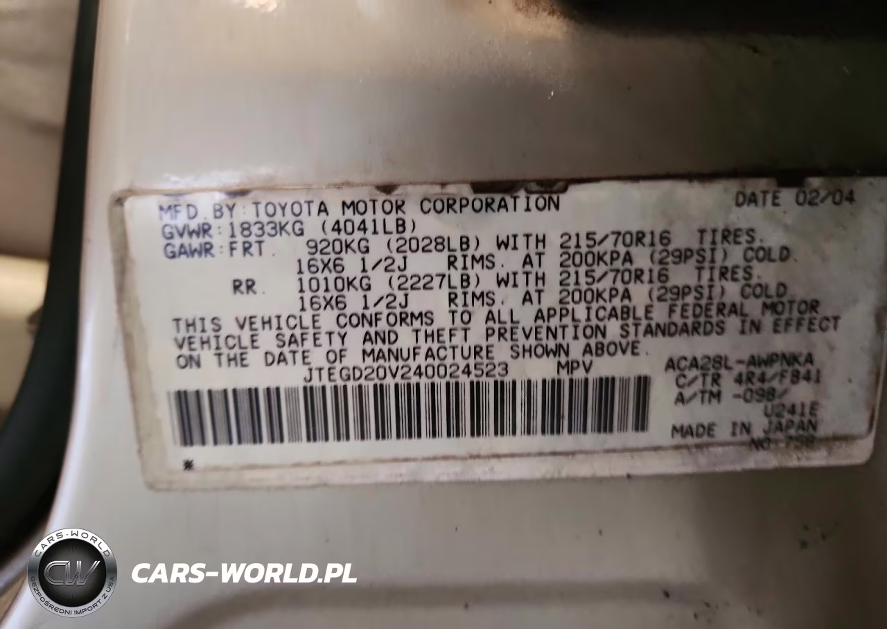 2004 Toyota Rav4 Base VIN:JTEGD20V240024523 - 13