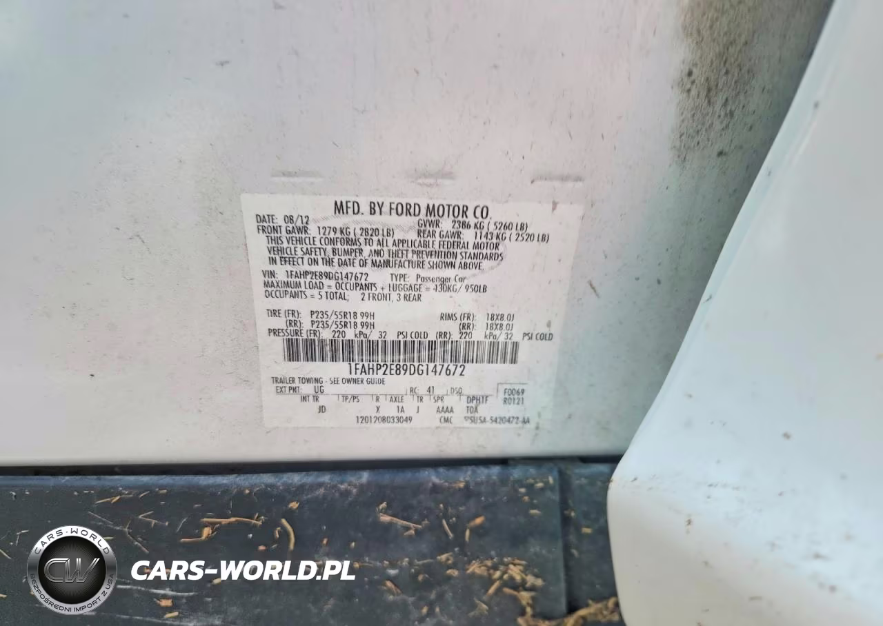 2013 Ford Taurus Sel VIN:1FAHP2E89DG147672 - 12
