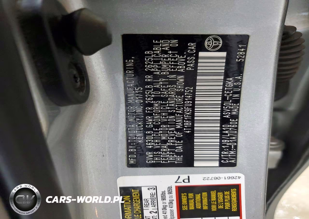 2015 Toyota Camry Xle VIN:4T1BF1FK9FU914752 - 13