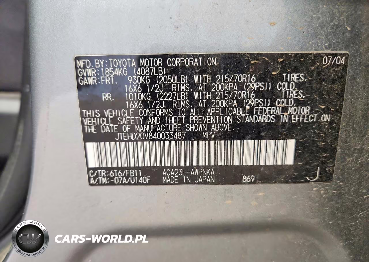 2004 Toyota Rav4 Base VIN:JTEHD20V840033487 - 13