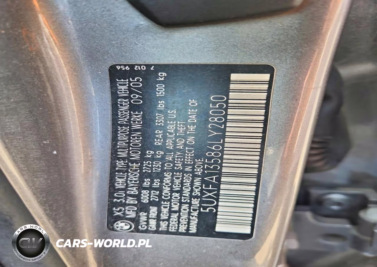 2006 BMW X5 3.0I VIN:5UXFA13586LY28050 - 13