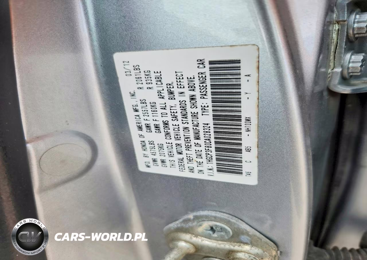 2012 Honda Accord Exl VIN:1HGCP3F80CA028324 - 13