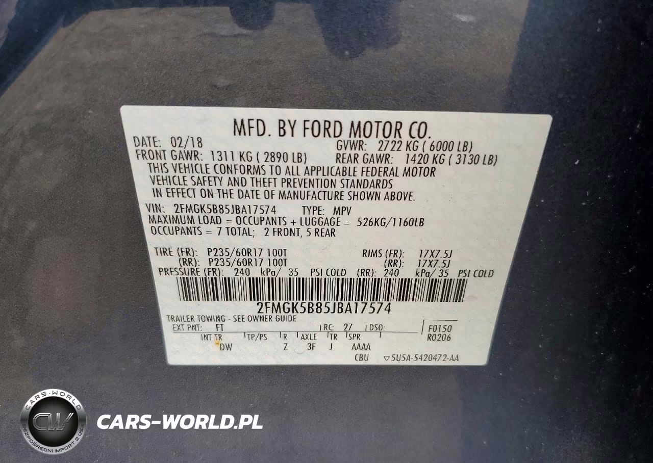 2018 Ford Flex Se VIN:2FMGK5B85JBA17574 - 12