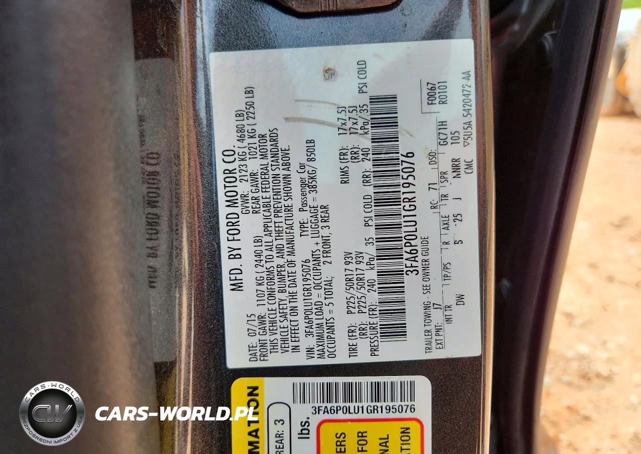 2016 Ford Fusion Se Hybrid VIN:3FA6P0LU1GR195076 - 12