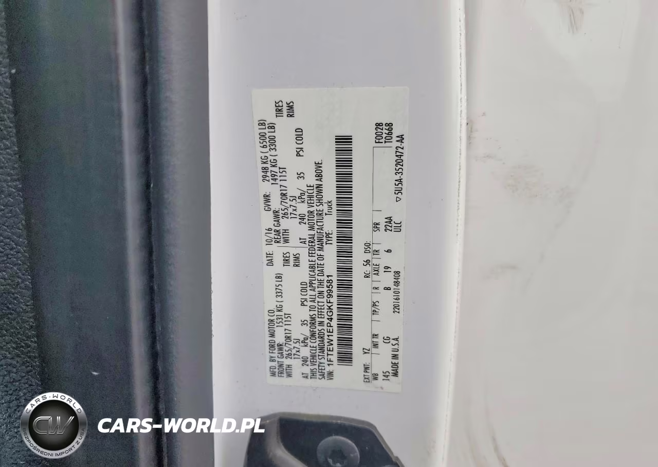 2016 Ford F150 Supercrew VIN:1FTEW1EP4GKF99581 - 12
