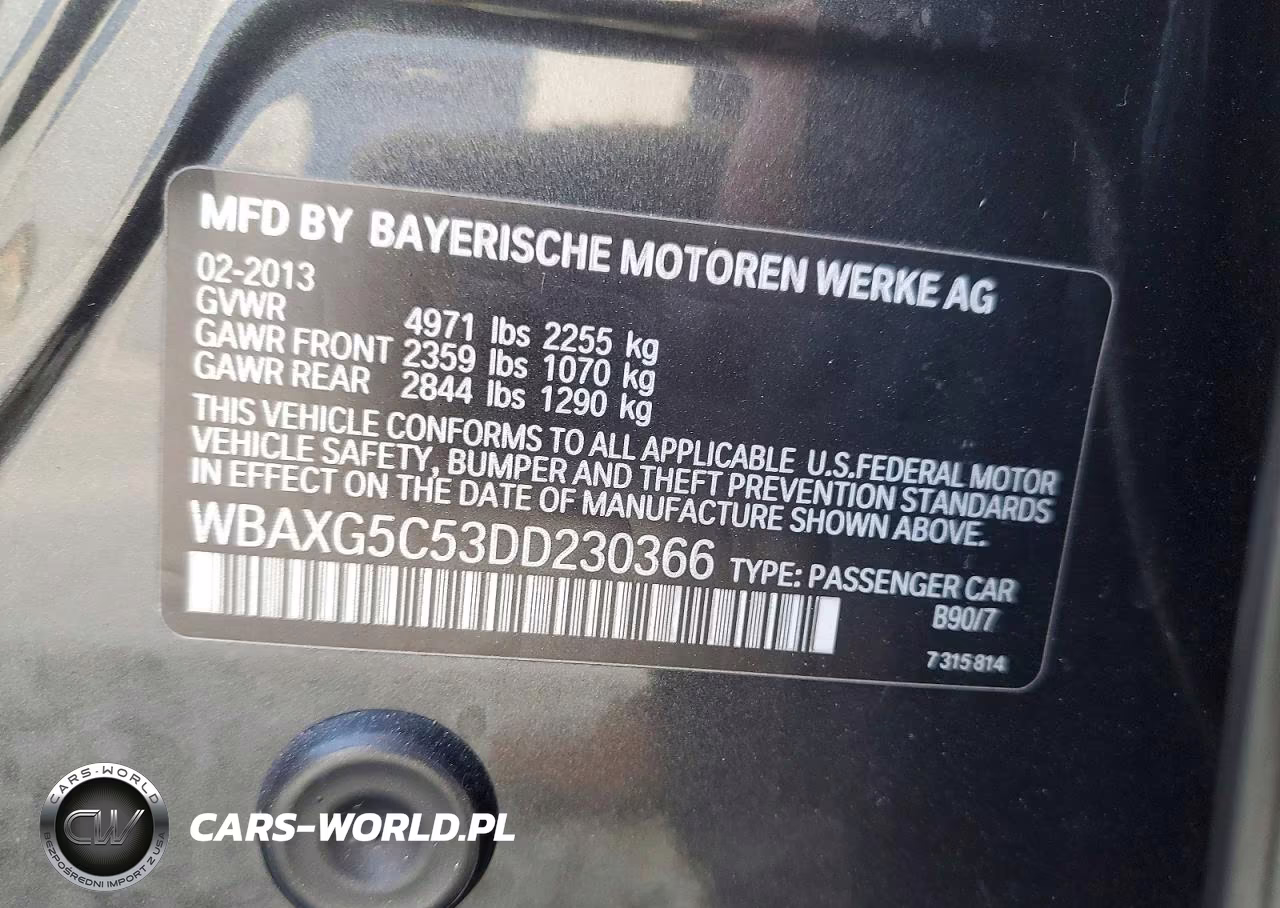 2013 BMW 528 I VIN:WBAXG5C53DD230366 - 12