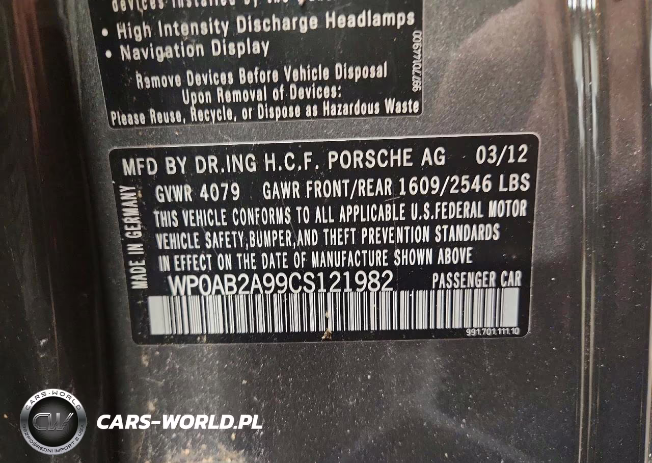 2012 Porsche 911 Carrera S VIN:WP0AB2A99CS121982 - 12