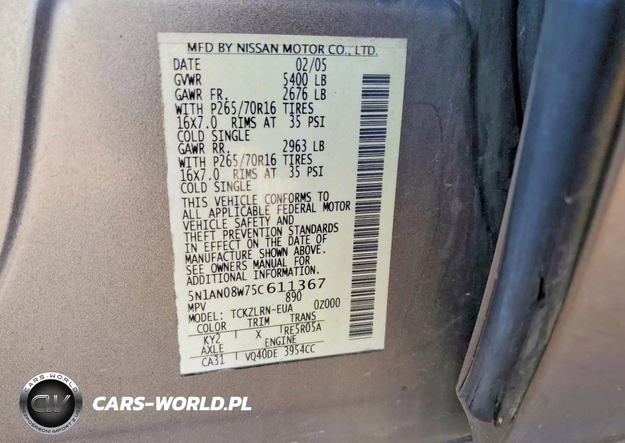 2005 Nissan Xterra VIN:5N1AN08W75C611367 - 13