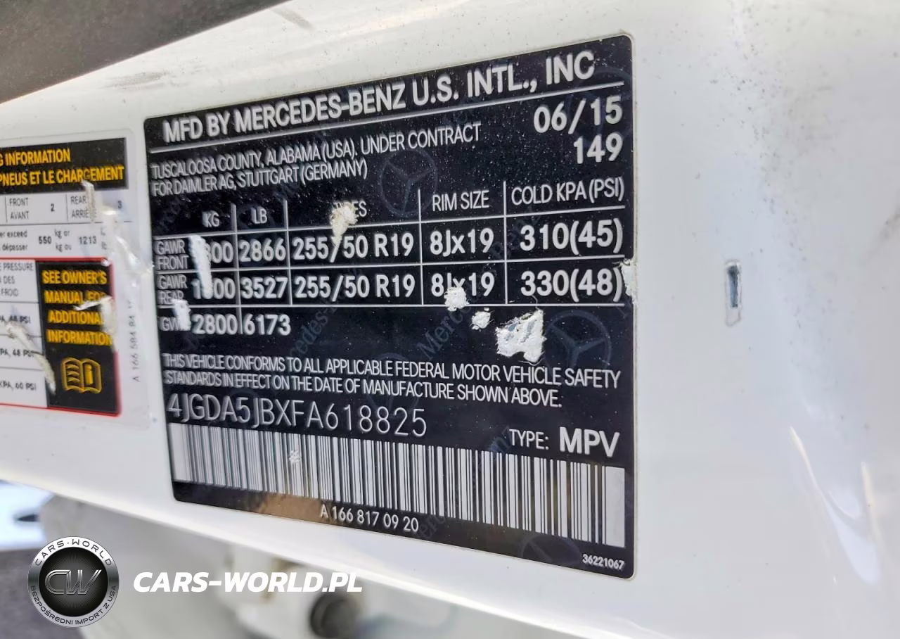 2015 Mercedes-Benz Ml 350 VIN:4JGDA5JBXFA618825 - 12