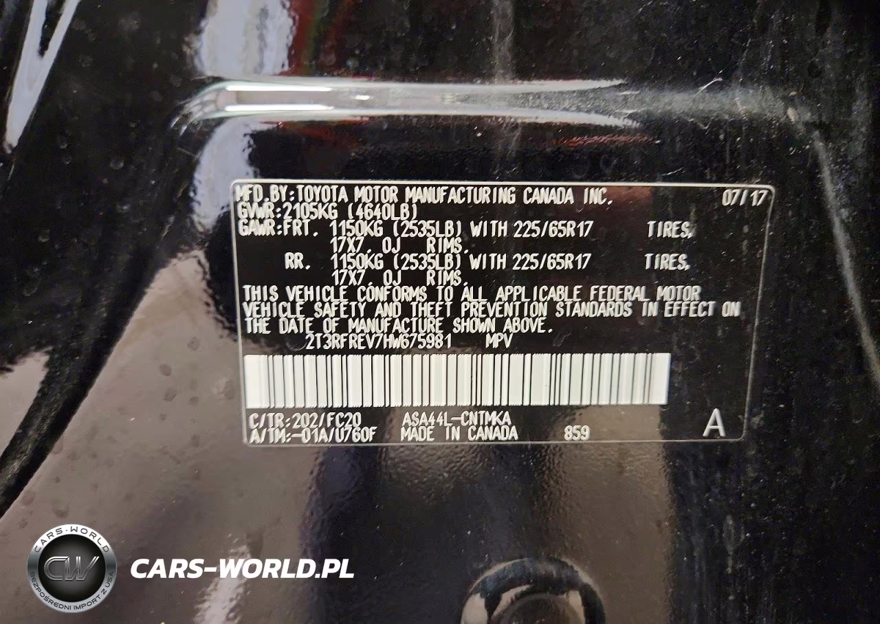 2017 Toyota Rav4 Xle VIN:2T3RFREV7HW675981 - 13