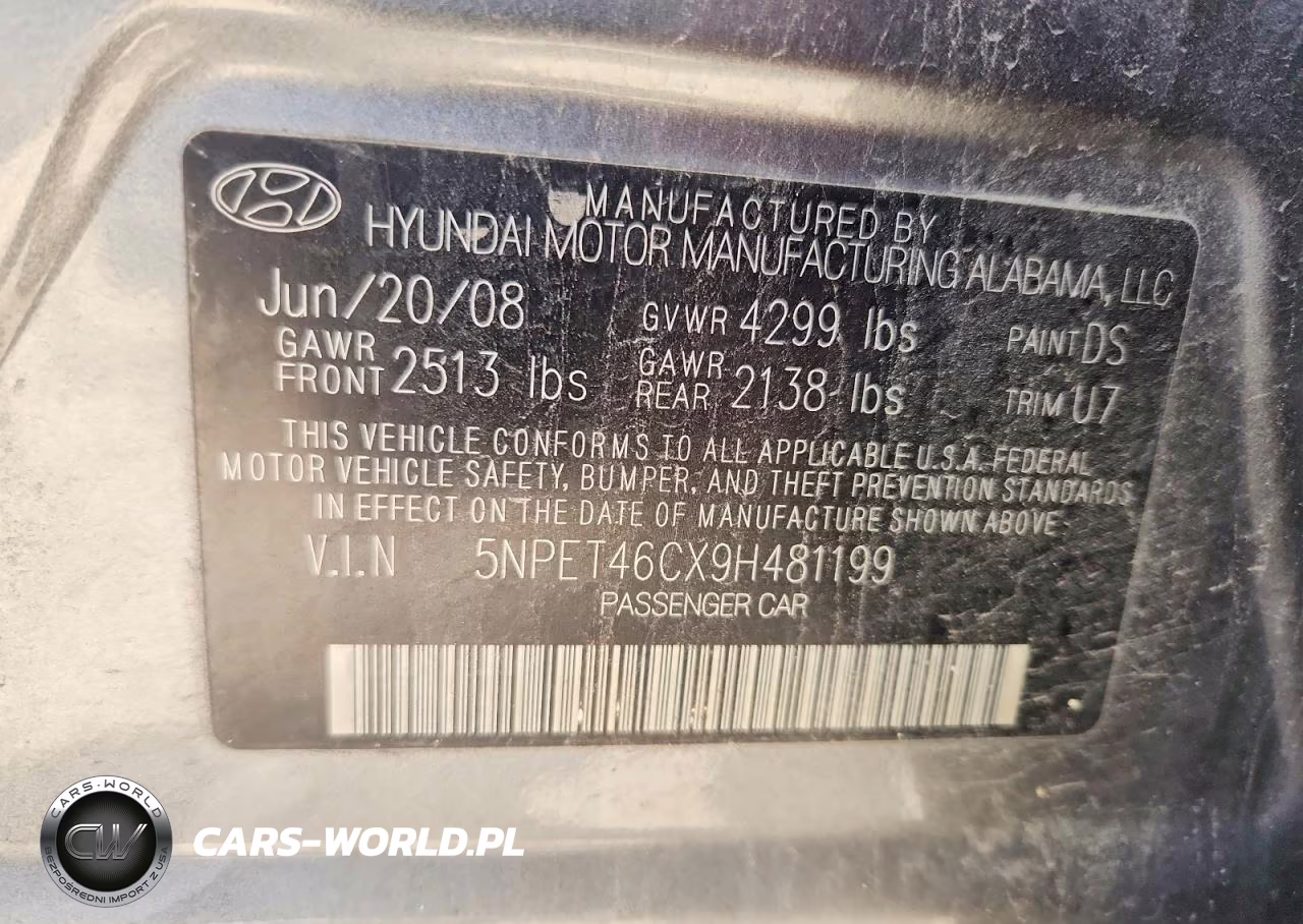 2009 Hyundai Sonata Gls VIN:5NPET46CX9H481199 - 12