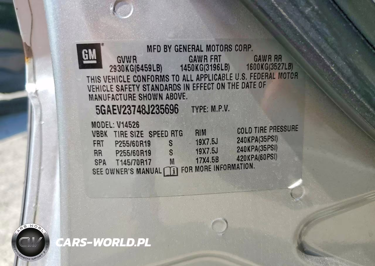 2008 Buick Enclave Cxl VIN:5GAEV23748J235696 - 13