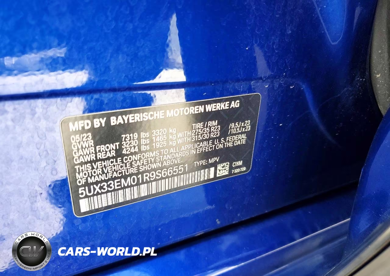 2024 BMW X7 M60I VIN:5UX33EM01R9S66551 - 13