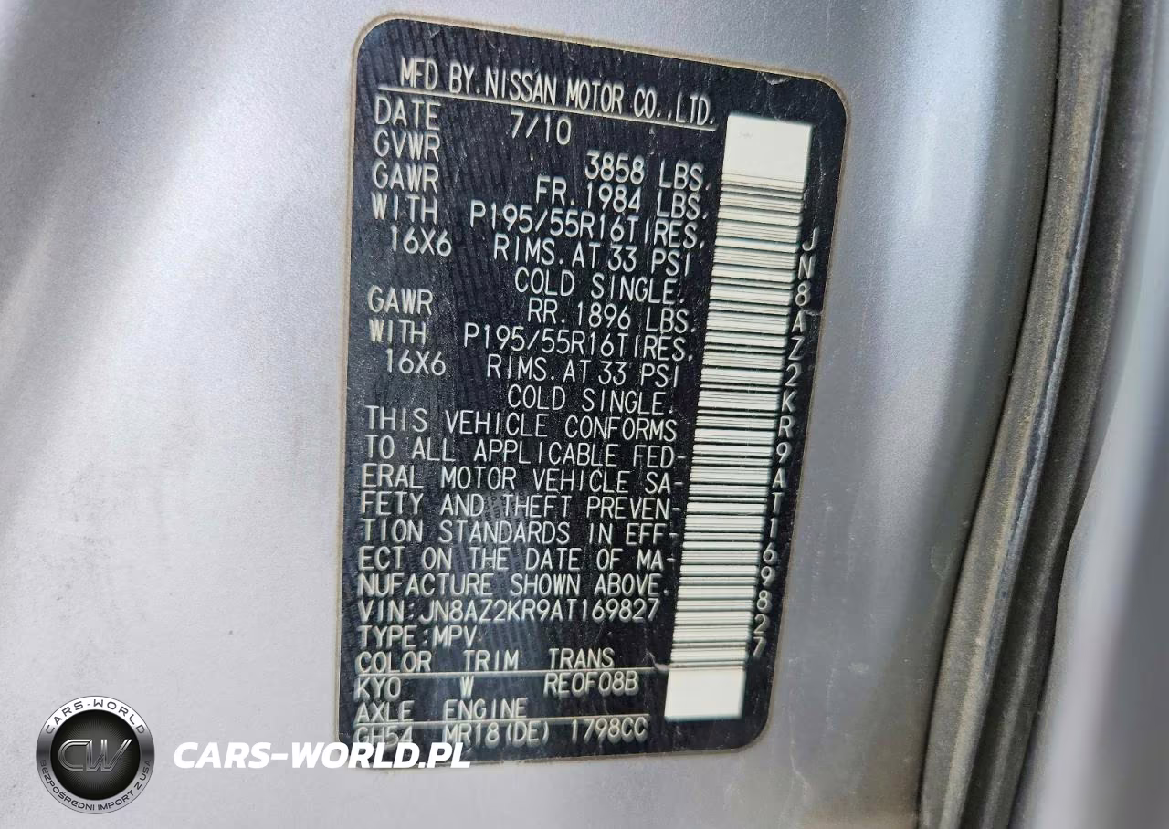 2010 Nissan Cube 1.8 VIN:JN8AZ2KR9AT169827 - 13