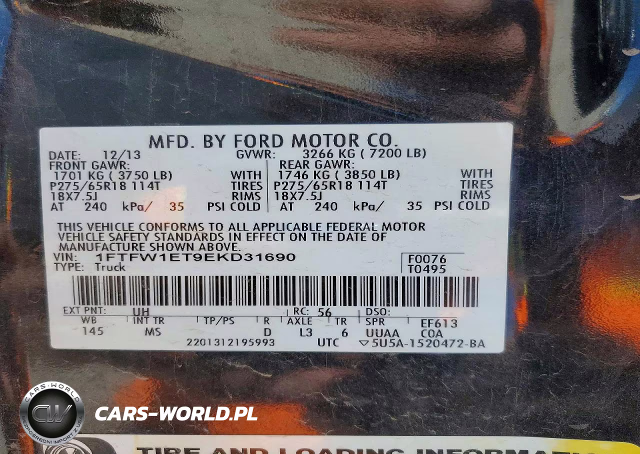 2014 Ford F150 Supercrew VIN:1FTFW1ET9EKD31690 - 12