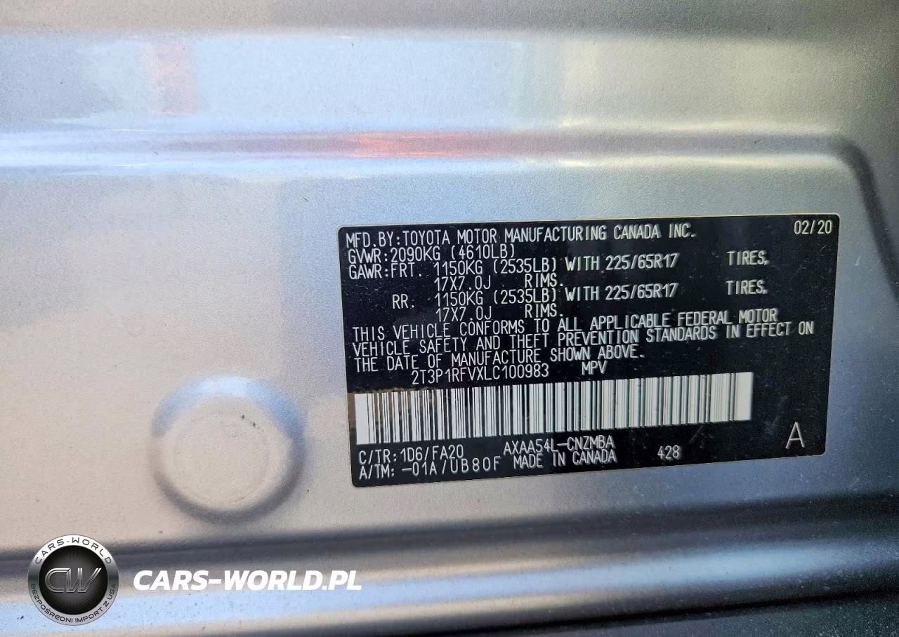 2020 Toyota Rav4 Xle VIN:2T3P1RFVXLC100983 - 13