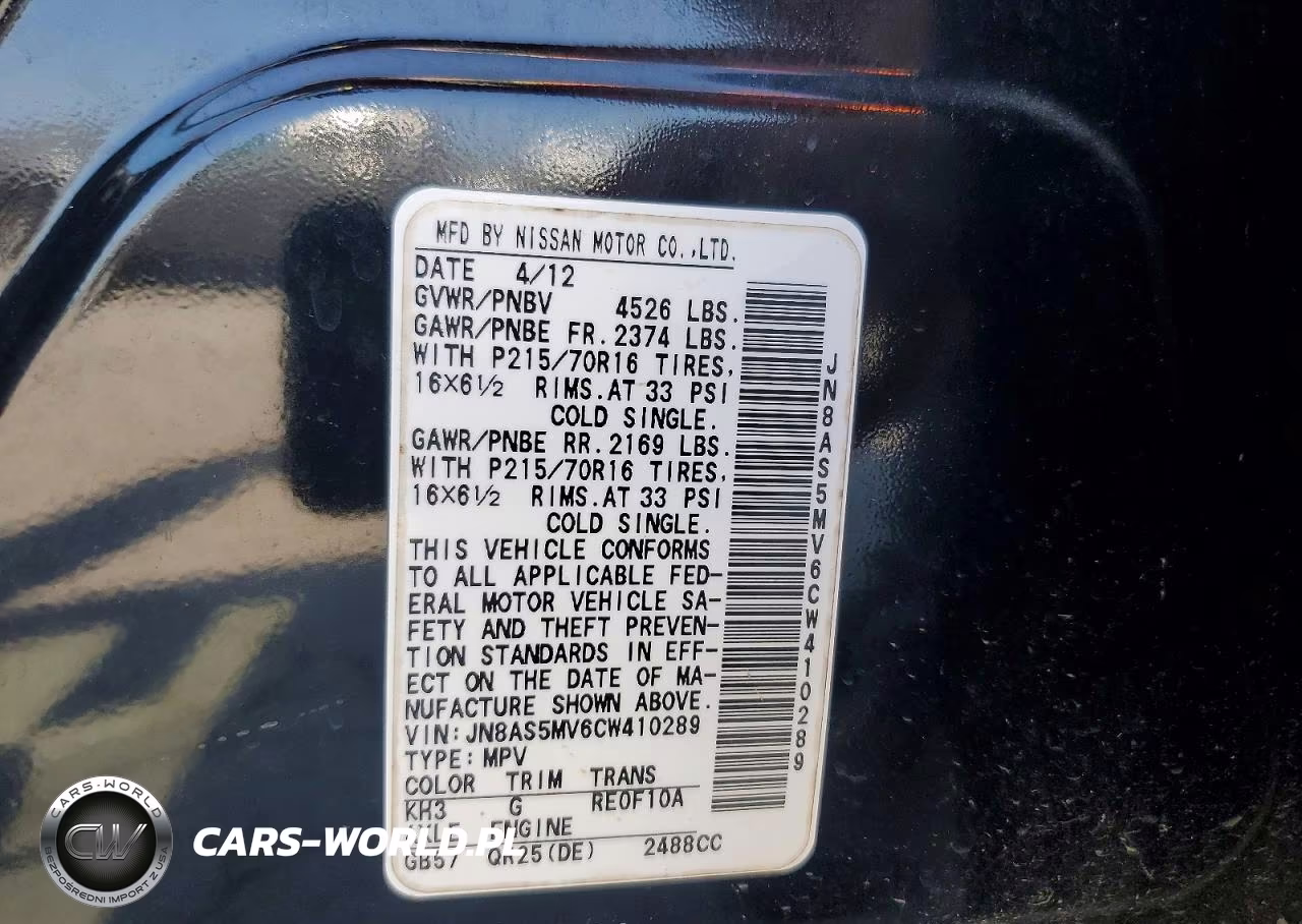 2012 Nissan Rogue S-Sv VIN:JN8AS5MV6CW410289 - 14