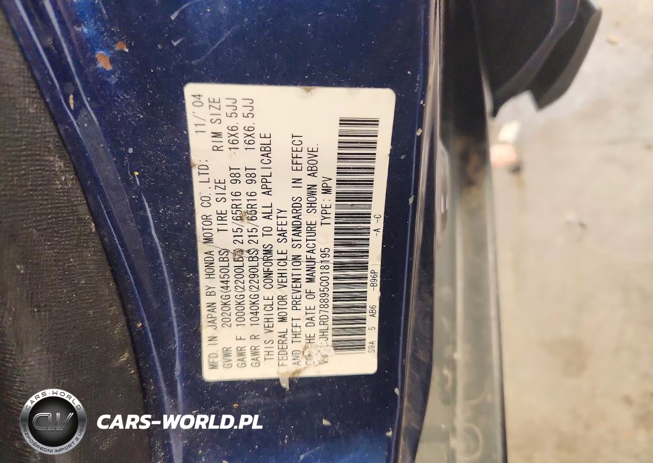 2005 Honda Cr-V Ex VIN:JHLRD78895C018195 - 13