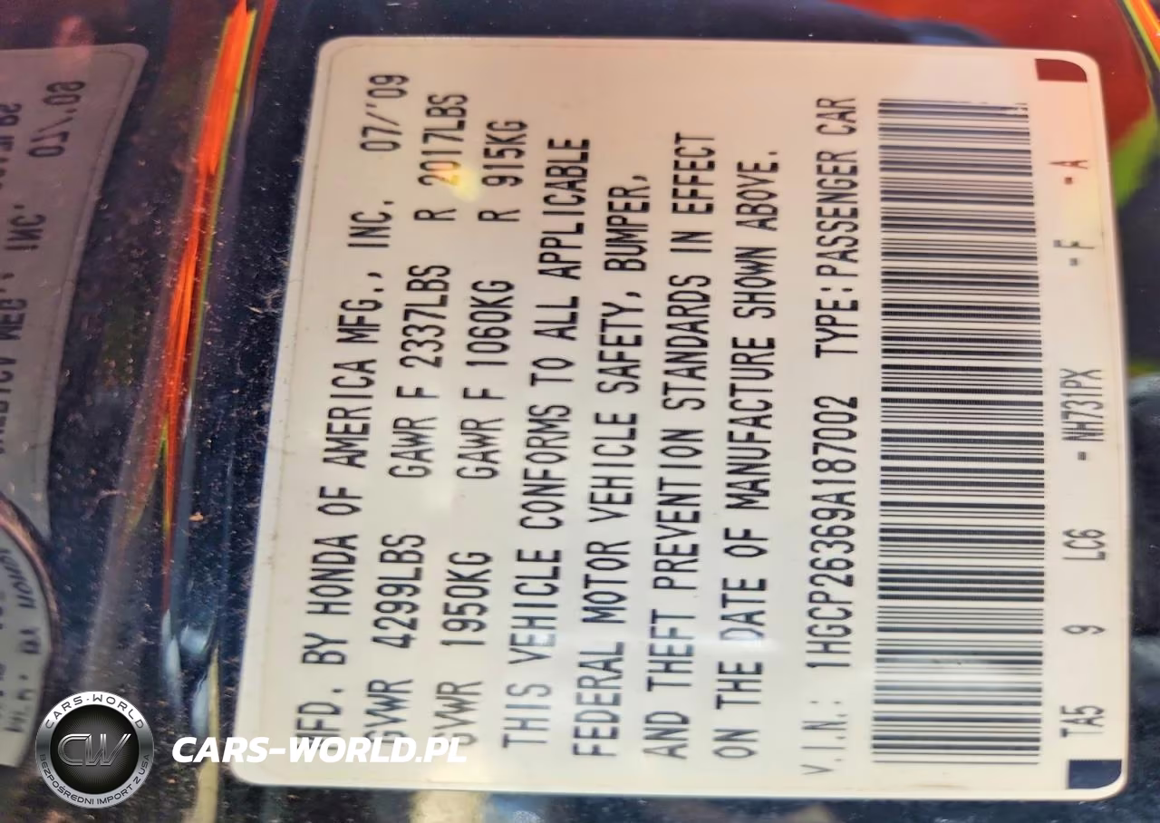 2009 Honda Accord Lx VIN:1HGCP26369A187002 - 12