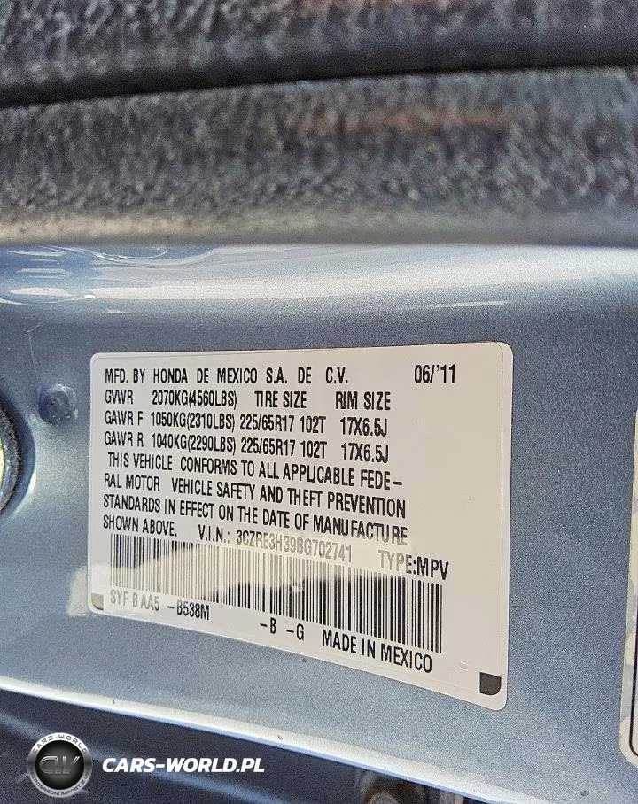 2011 Honda Cr-V Lx VIN:3CZRE3H39BG702741 - 12