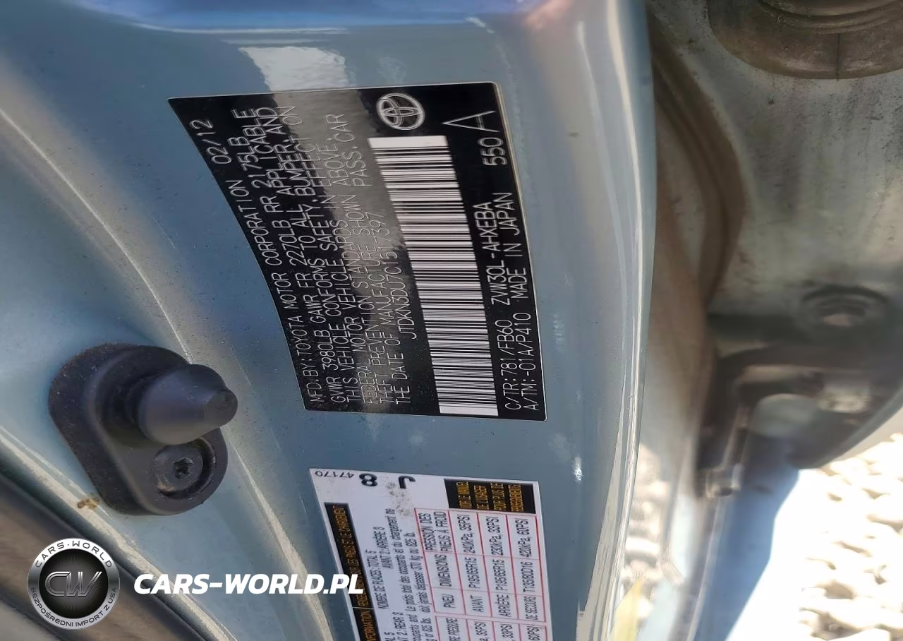 2012 Toyota Prius Two VIN:JTDKN3DU7C1517397 - 12