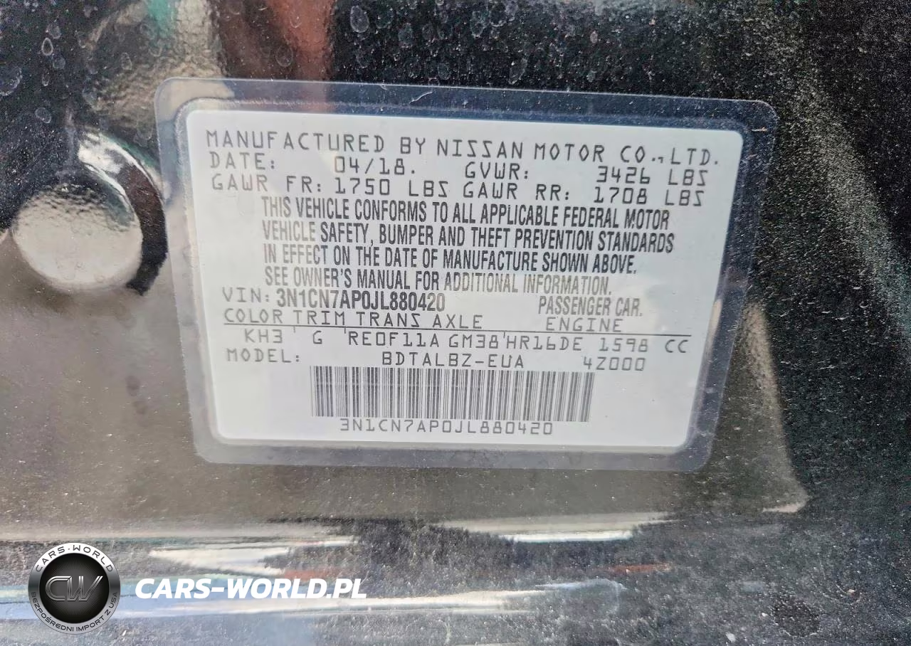 2018 Nissan Versa VIN:3N1CN7AP0JL880420 - 12