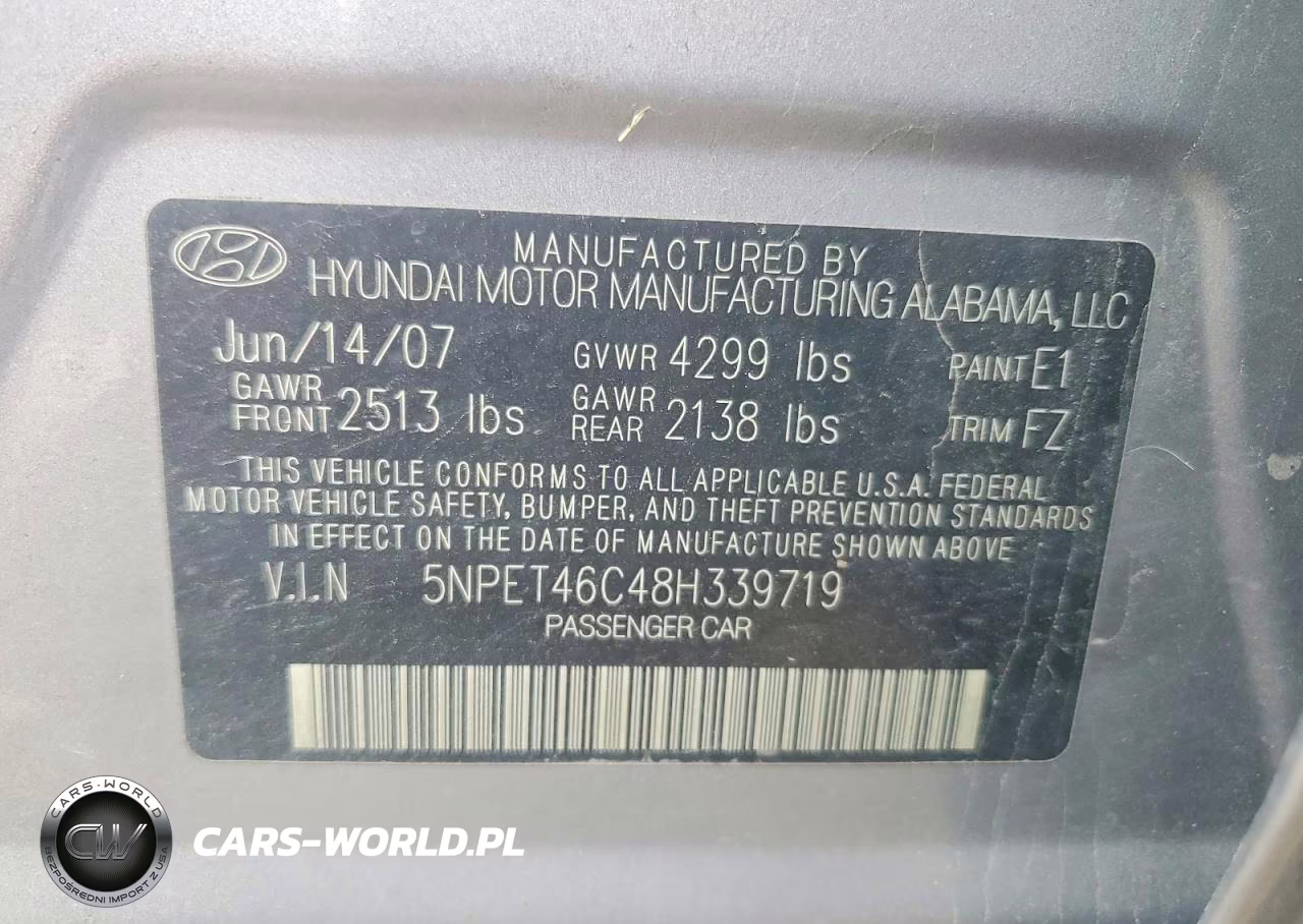 2008 Hyundai Sonata Gls VIN:5NPET46C48H339719 - 12