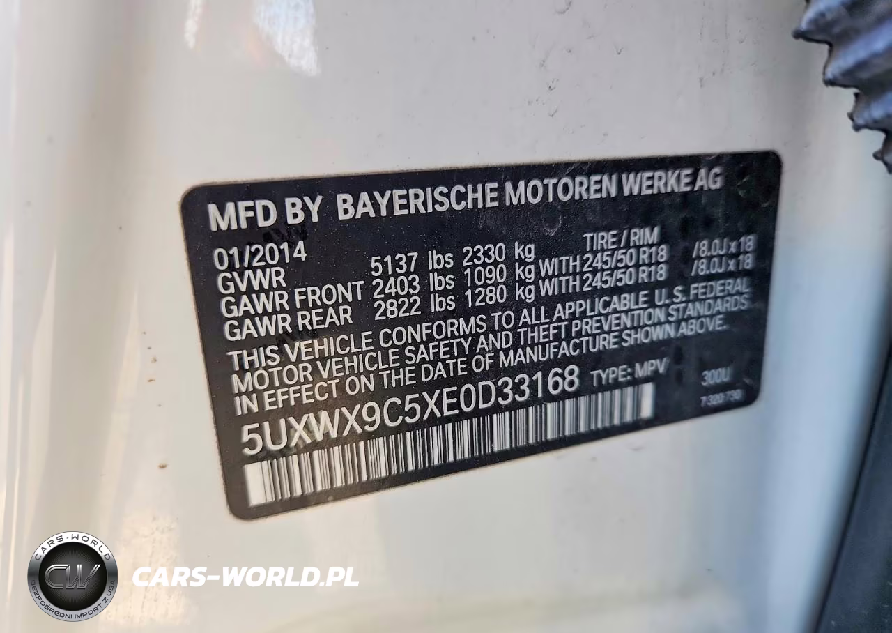 2014 BMW X3 xDrive28I VIN:5UXWX9C5XE0D33168 - 13