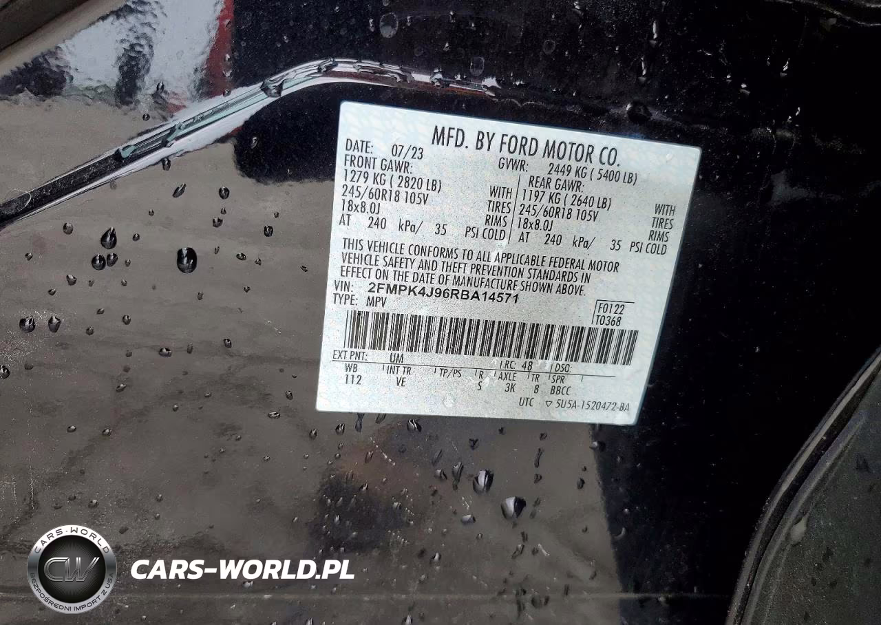 2024 Ford Edge Sel VIN:2FMPK4J96RBA14571 - 14