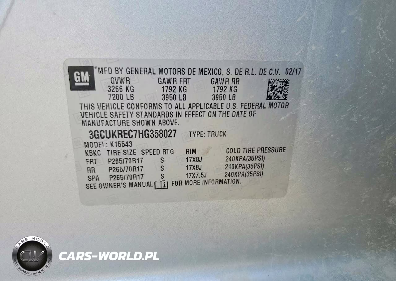 2017 Chevrolet Silverado K1500 Lt VIN:3GCUKREC7HG358027 - 12