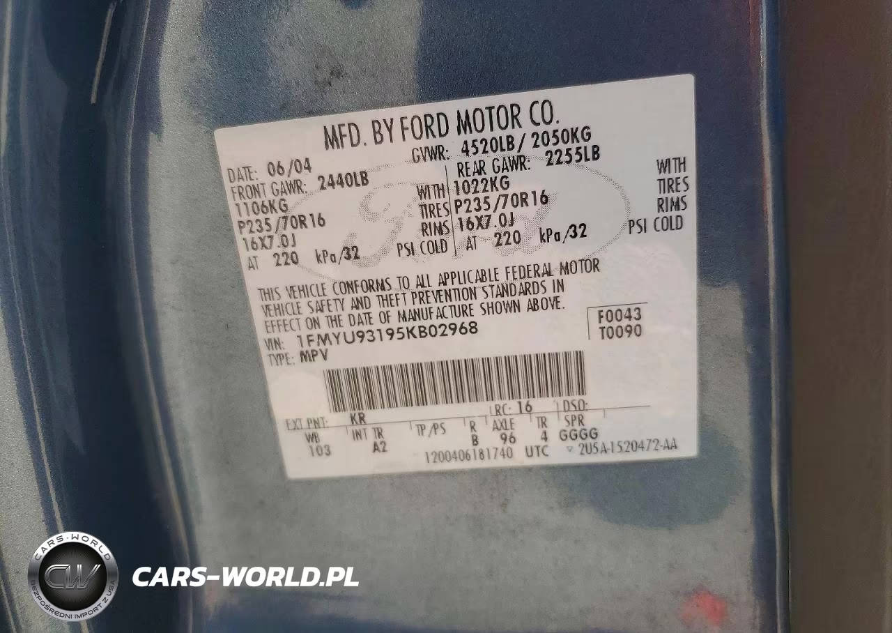 2005 Ford Escape Xlt VIN:1FMYU93195KB02968 - 13