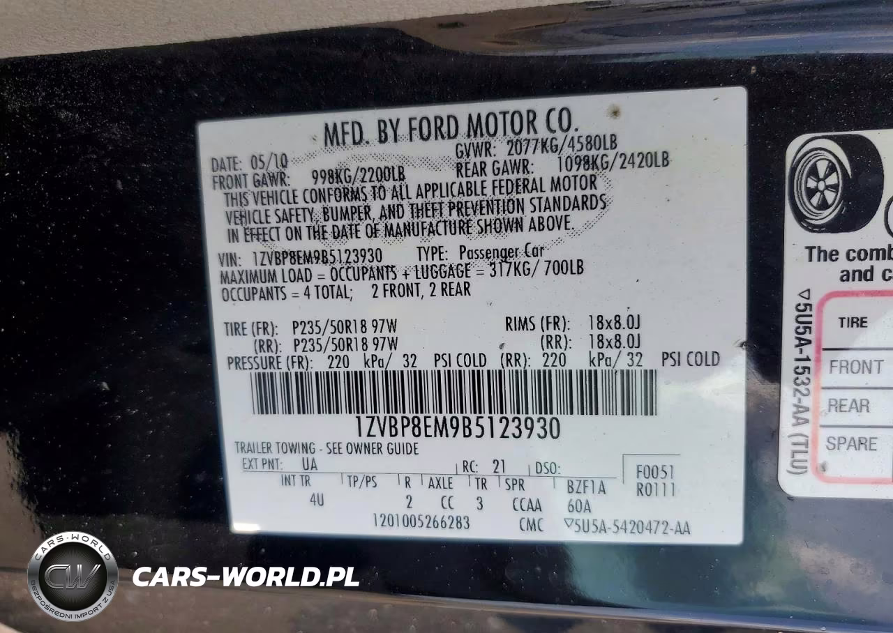 2011 Ford Mustang VIN:1ZVBP8EM9B5123930 - 12