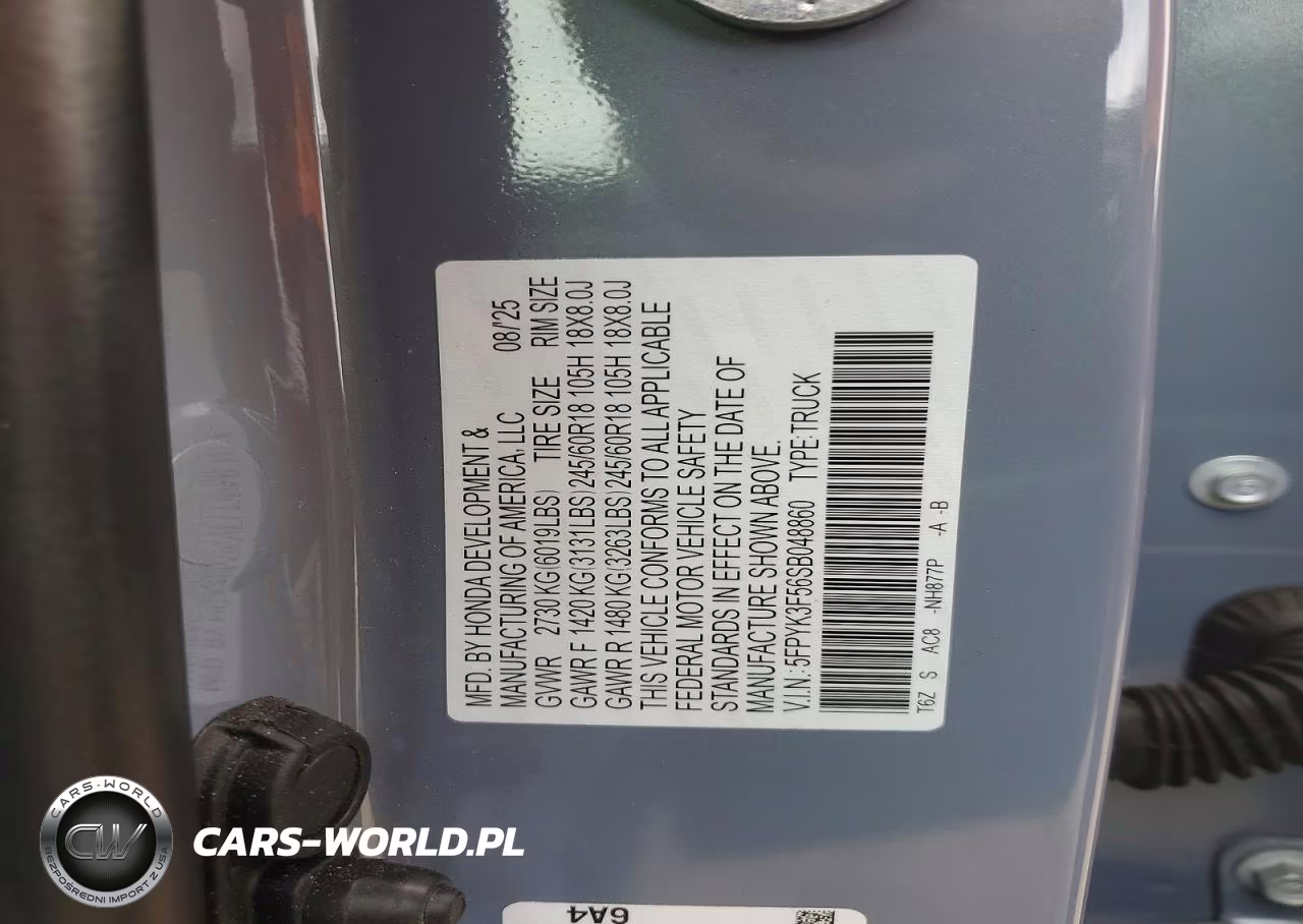 2025 Honda Ridgeline Rtl VIN:5FPYK3F56SB048860 - 12