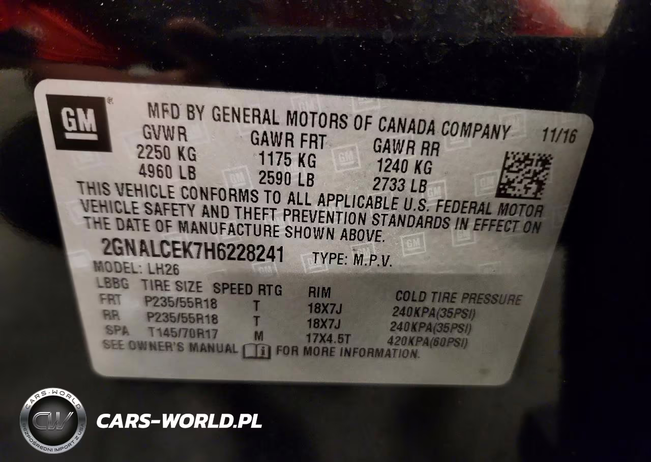 2017 Chevrolet Equinox Lt VIN:2GNALCEK7H6228241 - 13