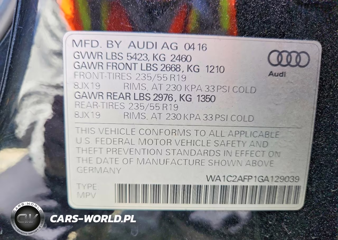 2016 Audi Q5 VIN:WA1C2AFP1GA129039 - 13