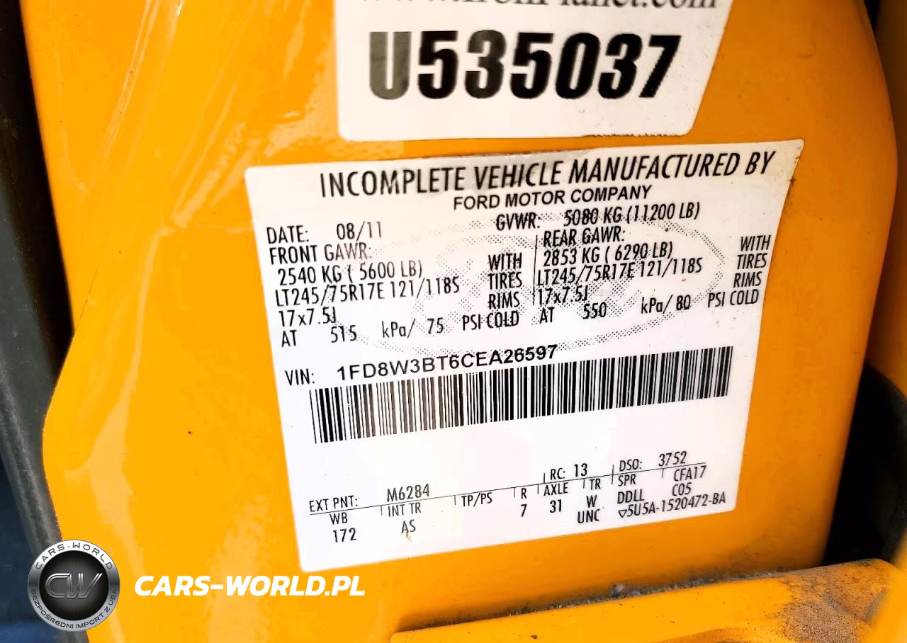 2012 Ford F350 Super Duty VIN:1FD8W3BT6CEA26597 - 12