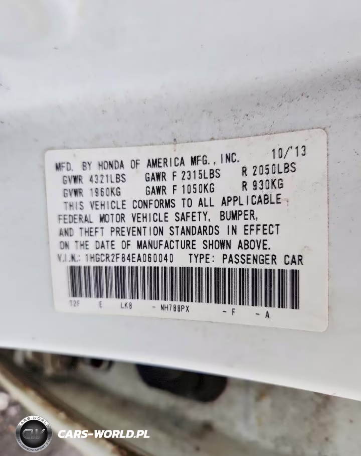 2014 Honda Accord Exl VIN:1HGCR2F84EA060040 - 13