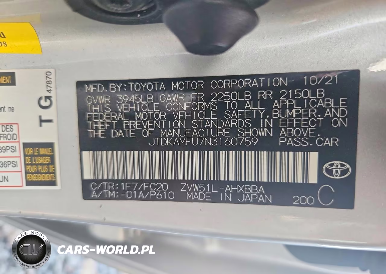 2022 Toyota Prius VIN:JTDKAMFU7N3160759 - 12