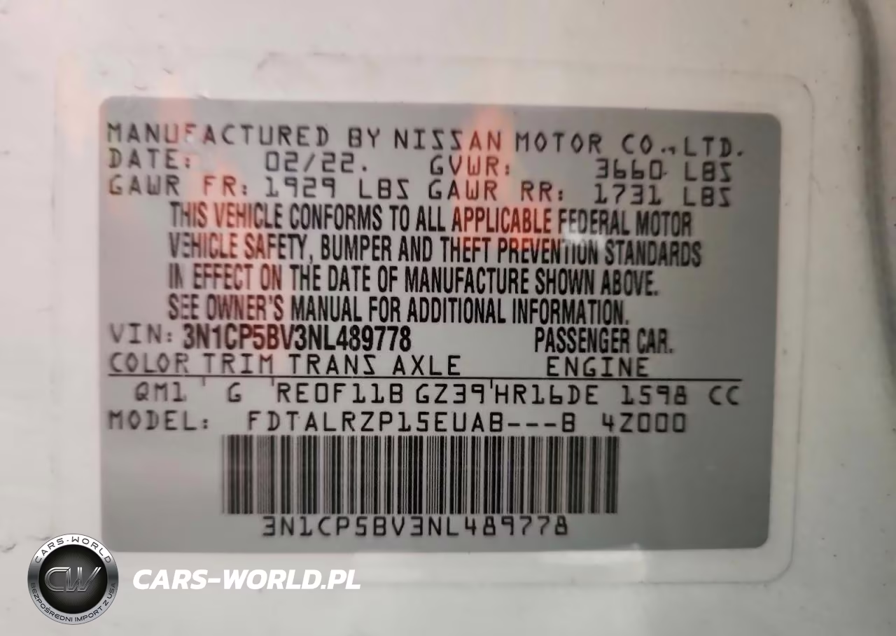 2022 Nissan Kicks S VIN:3N1CP5BV3NL489778 - 13