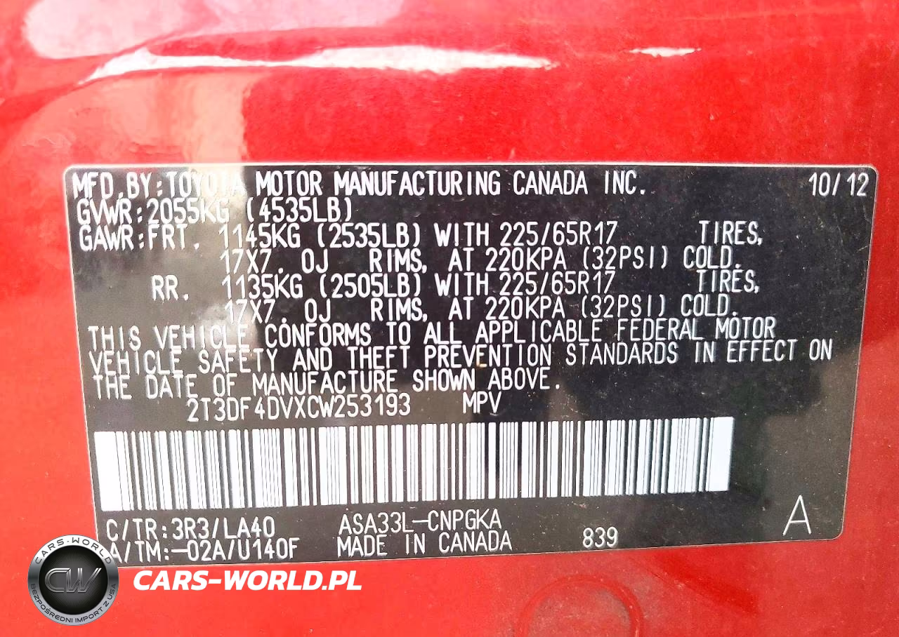 2012 Toyota Rav4 Limited VIN:2T3DF4DVXCW253193 - 12