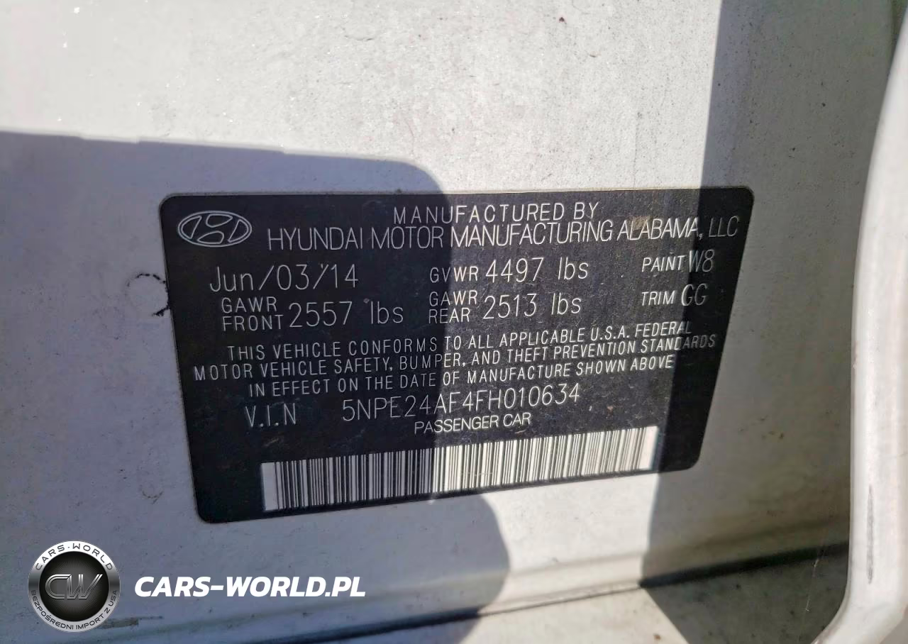 2015 Hyundai Sonata Se VIN:5NPE24AF4FH010634 - 12