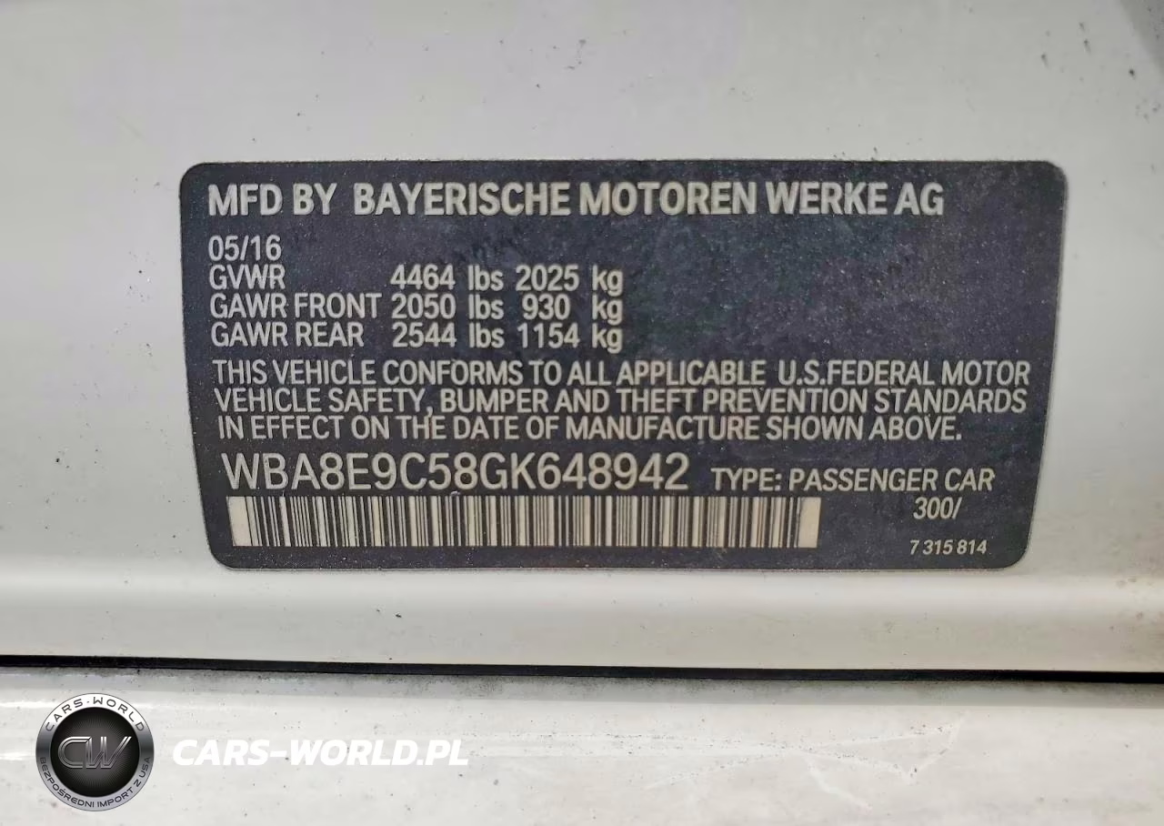 2016 BMW 328 I Sulev VIN:WBA8E9C58GK648942 - 12