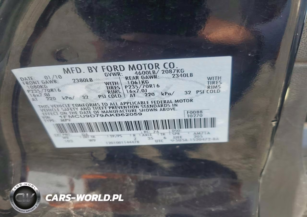 2010 Ford Escape Xlt VIN:1FMCU9D79AKB62059 - 13
