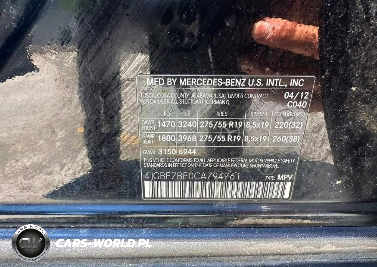 2012 Mercedes-Benz Gl 450 4Matic VIN:4JGBF7BE0CA794761 - 10