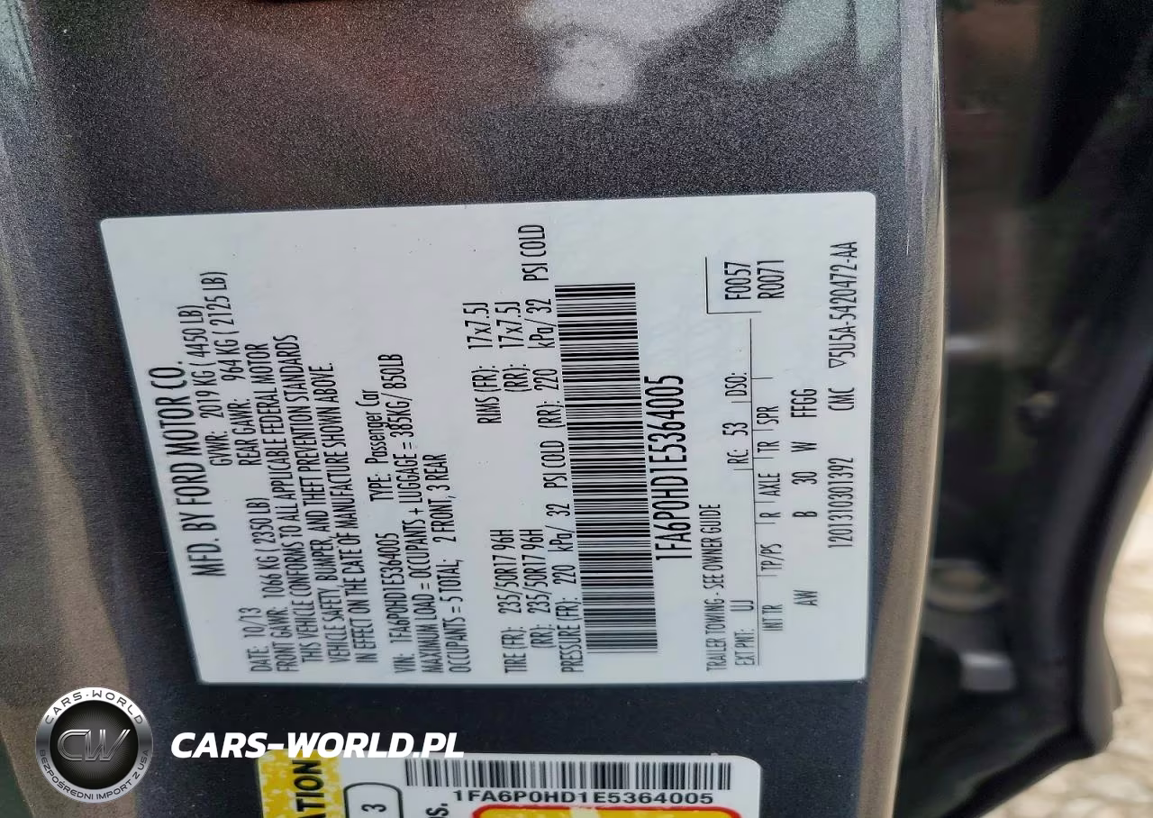 2014 Ford Fusion Se VIN:1FA6P0HD1E5364005 - 12