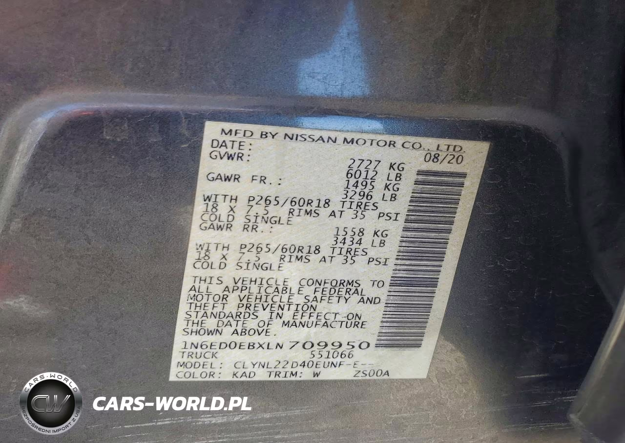 2020 Nissan Frontier Sv VIN:1N6ED0EBXLN709950 - 12