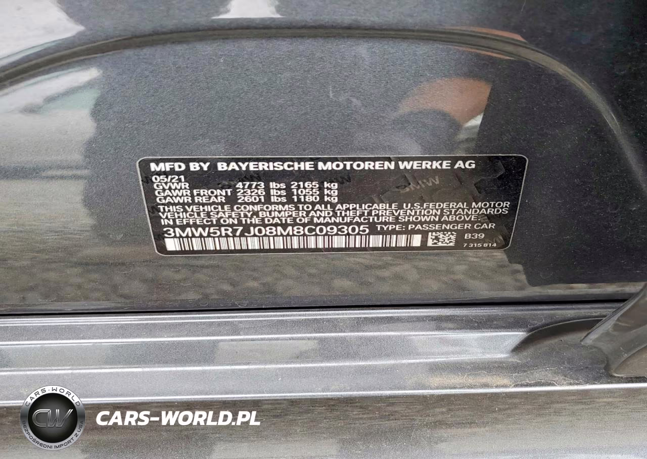 2021 BMW 330Xi VIN:3MW5R7J08M8C09305 - 13